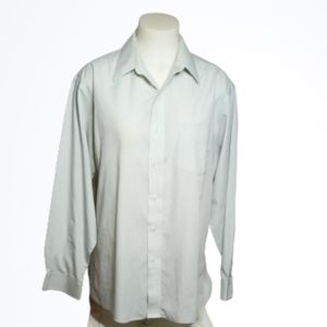 Stafford Men's Blue Wrinkle Free Long Sleeve Button Down Shirt Sz Lg